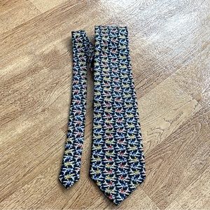 Gold City 100% Silk Black W/ Yellow, Blue, Red Mens Neck Tie - Planes